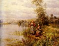 Mujeres del campo después de pescar en una tarde de verano Louis Aston Knight